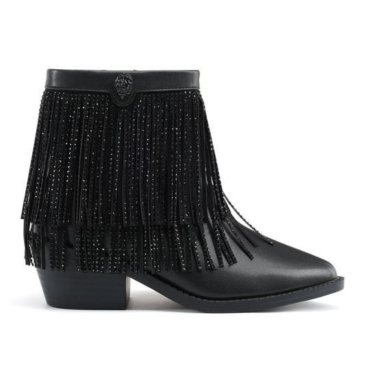 Stride Rite Fringe Boot - Big Kids Black