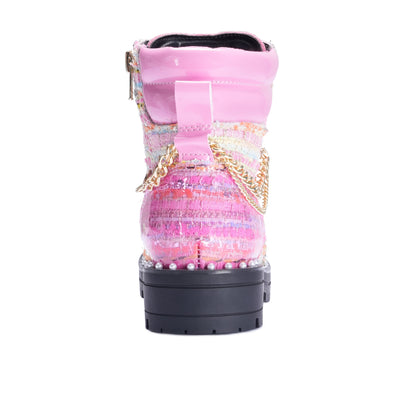 Stride Rite Mini Chelsea Combat Boot - Big Kids Pink Multi