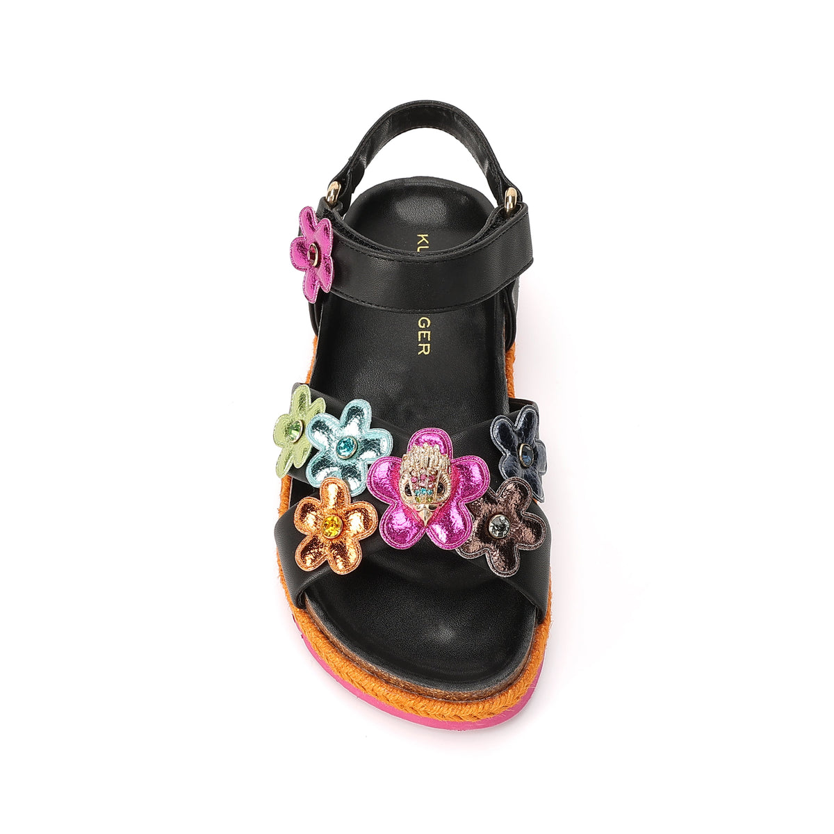 Stride Rite Mini Kensington Flower Sandal  - Big Kid Black Multi