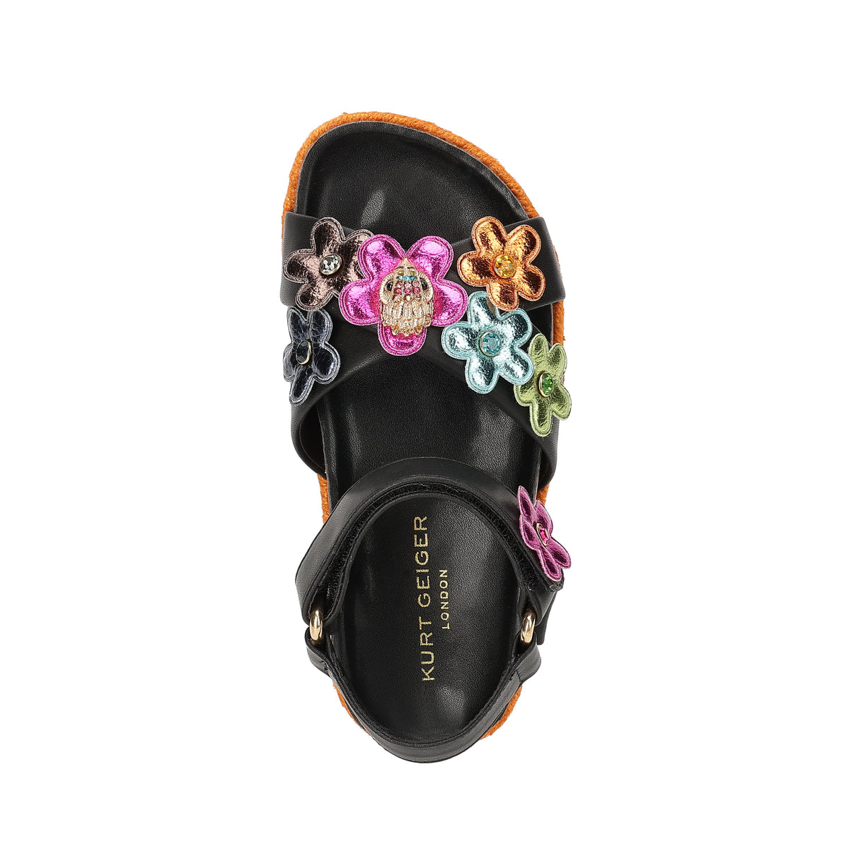 Stride Rite Mini Kensington Flower Sandal  - Big Kid Black Multi
