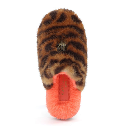 Stride Rite Mini Kensington Slipper - Big Kids Orange Leopard