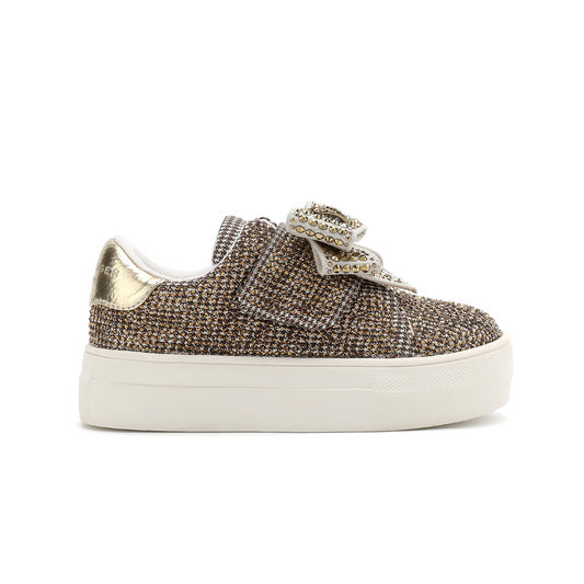 Stride Rite Mini Laney  Bow Sneaker  - Little Kid Beige