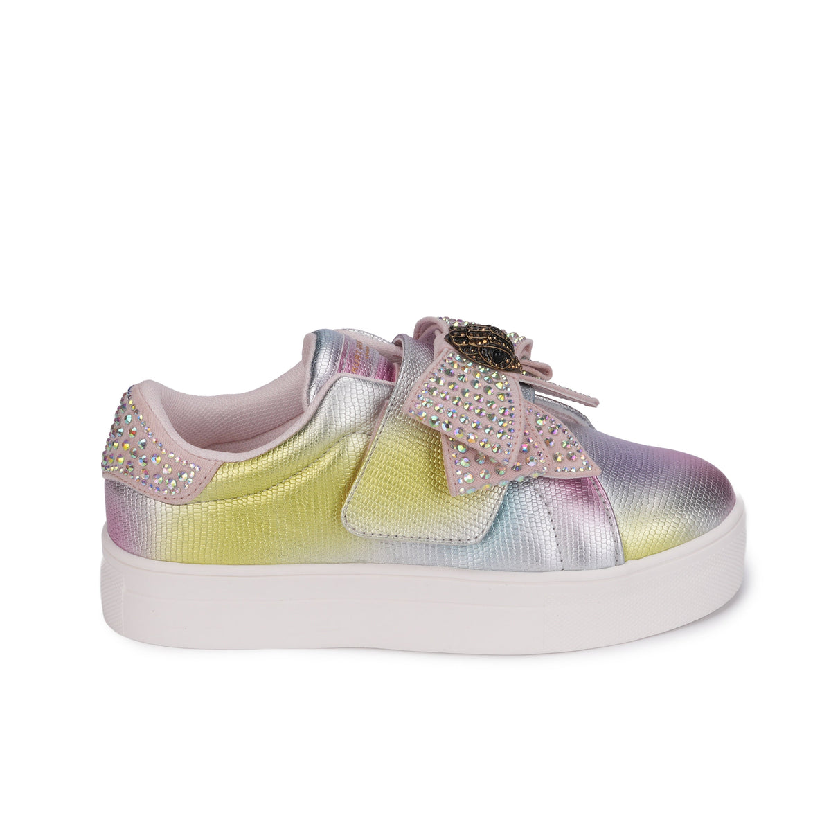 Stride Rite Mini Laney Bow Sneaker - Big Kid Pink Iridescent