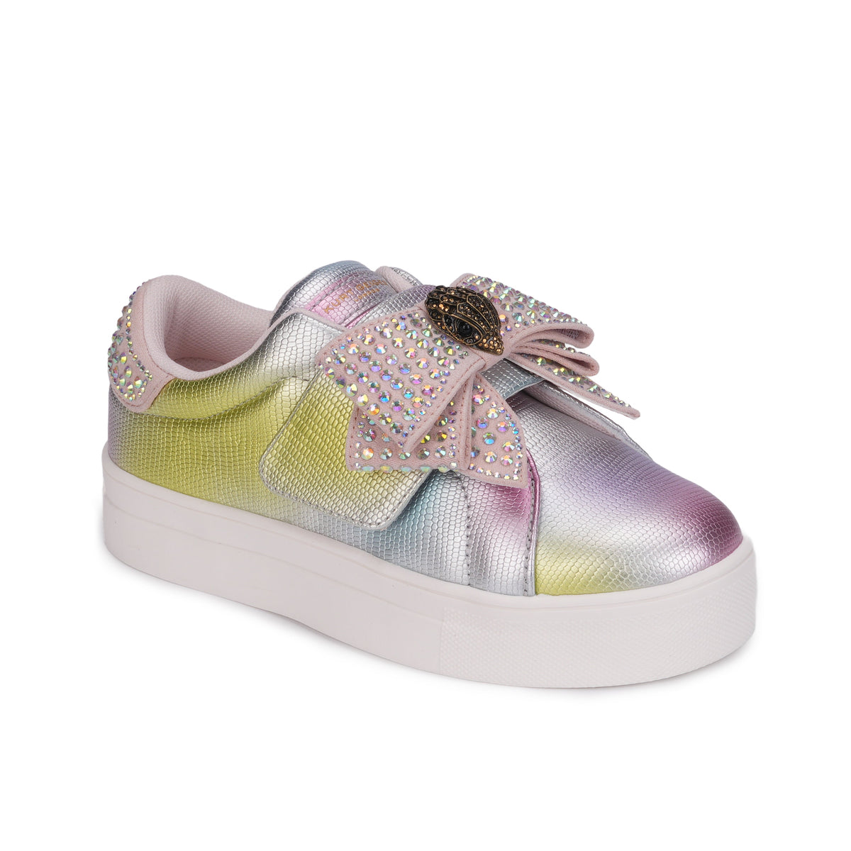 Stride Rite Mini Laney Bow Sneaker - Big Kid Pink Iridescent