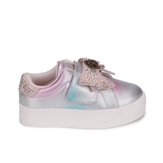 Stride Rite Mini Laney Bow Sneaker - Little Kid Pink Iridescent