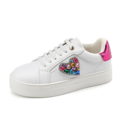 Stride Rite Mini Laney Love Heart Sneaker  - Big Kid White