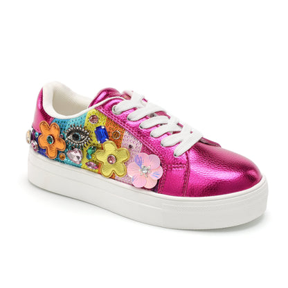 Stride Rite Mini Laney Tutti Frutti Sneaker - Big Kid Fuchsia Multi
