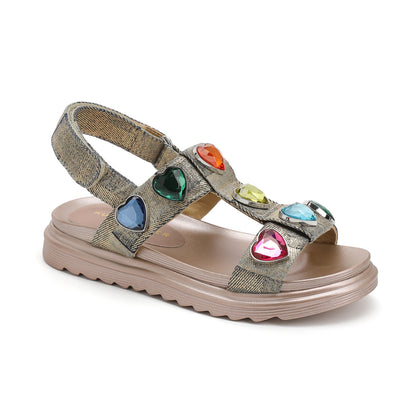 Stride Rite Mini Orson Hearts Sandal  - Big Kid Gold
