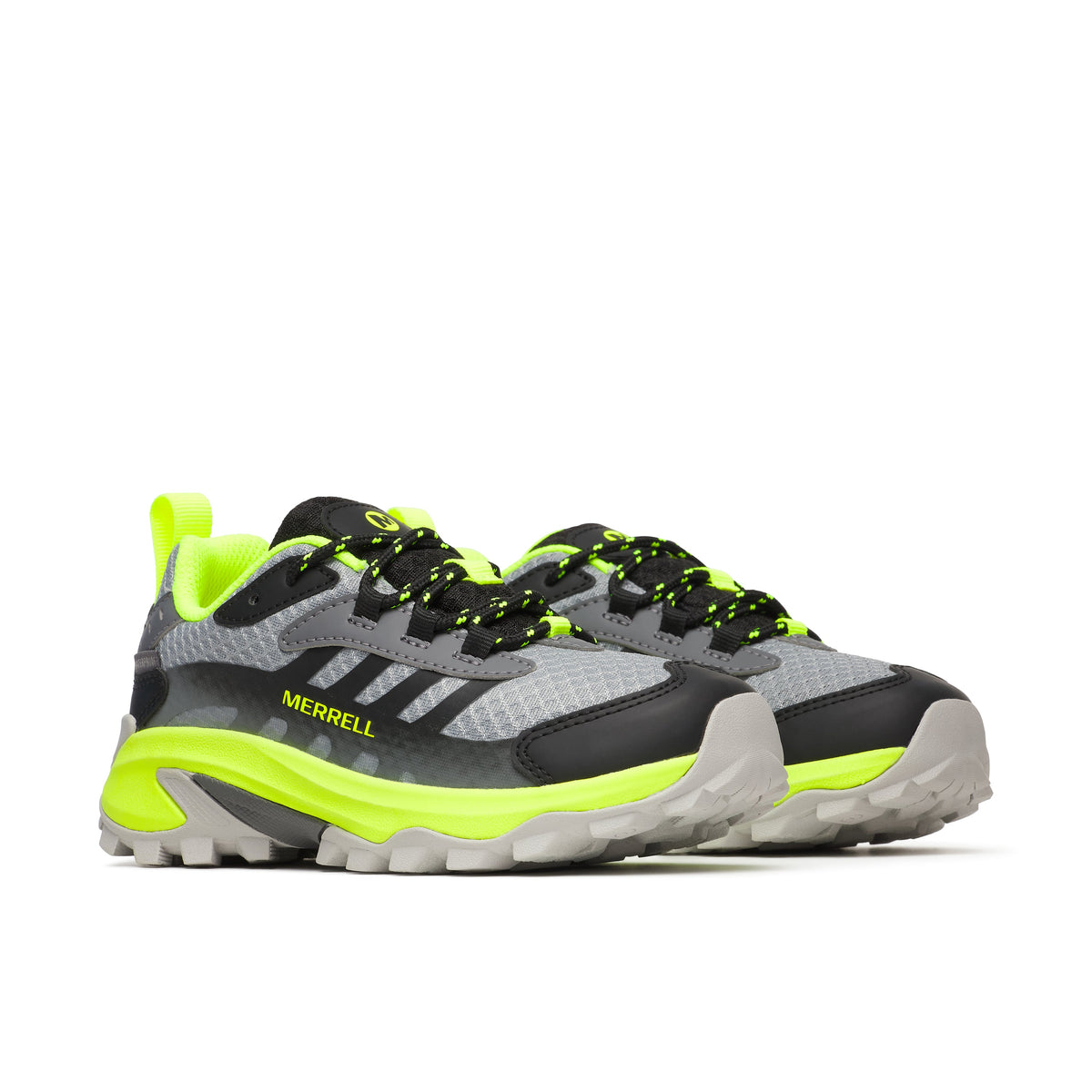 Stride Rite Moab Speed 2 Low Waterproof Sneaker - Big Kid Grey/Black/Citron