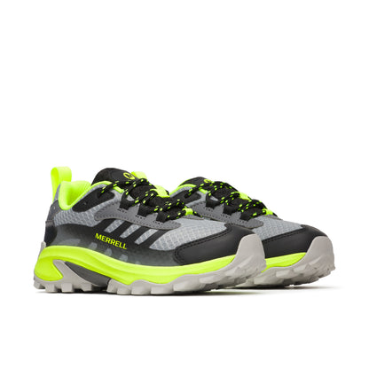 Stride Rite Moab Speed 2 Low Waterproof Sneaker - Big Kid Grey/Black/Citron