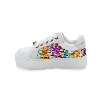 Stride Rite Mini Kensington Sneaker - Big Kid White Gold