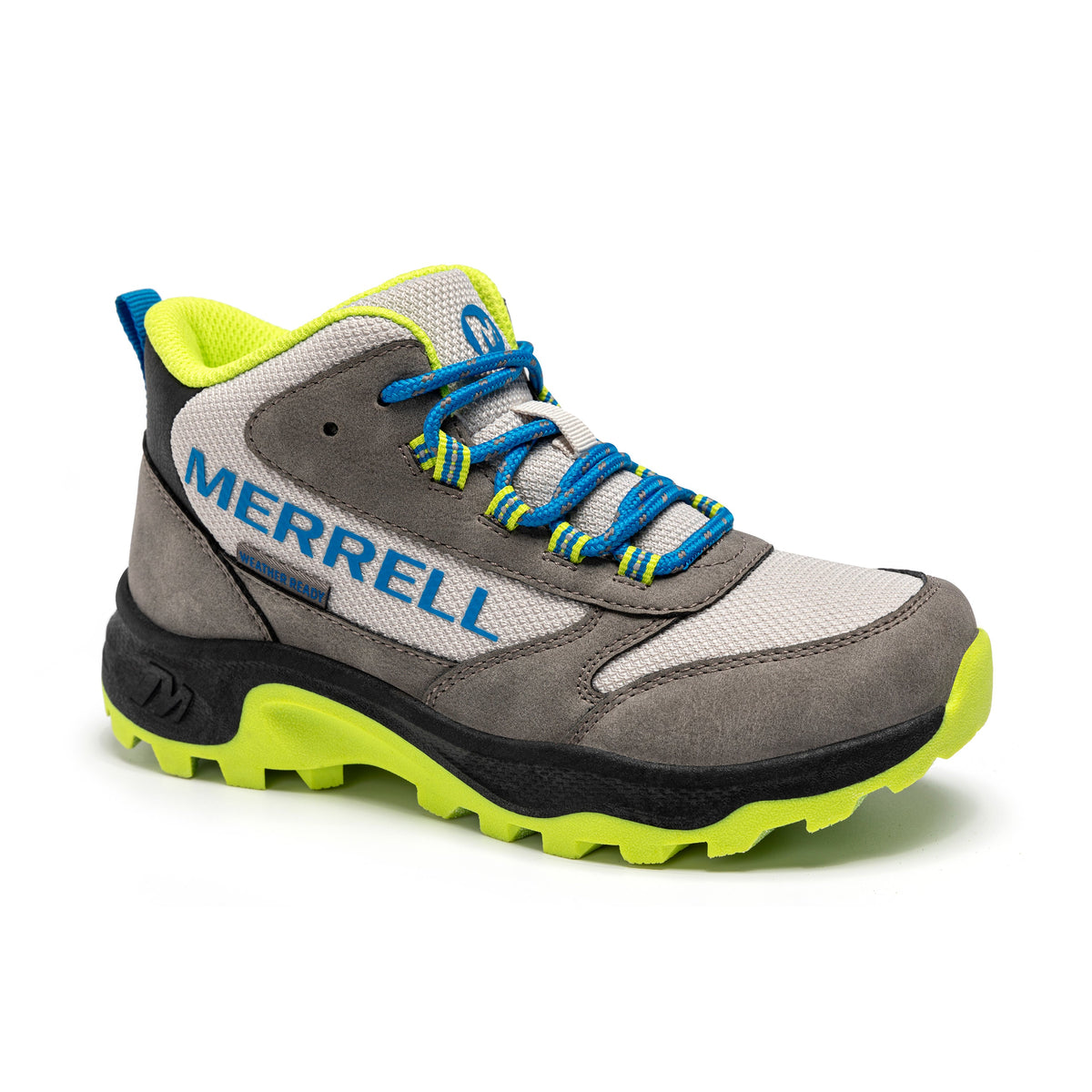 Stride Rite Stowe Mid Boot - Big Kid Grey/Lime