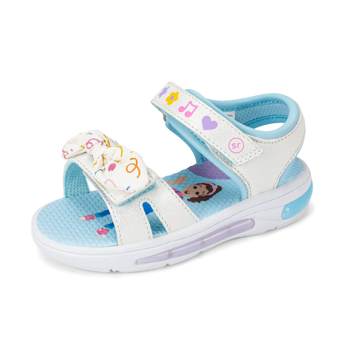 Stride Rite Light Up Bow Sandal - Little Kid White