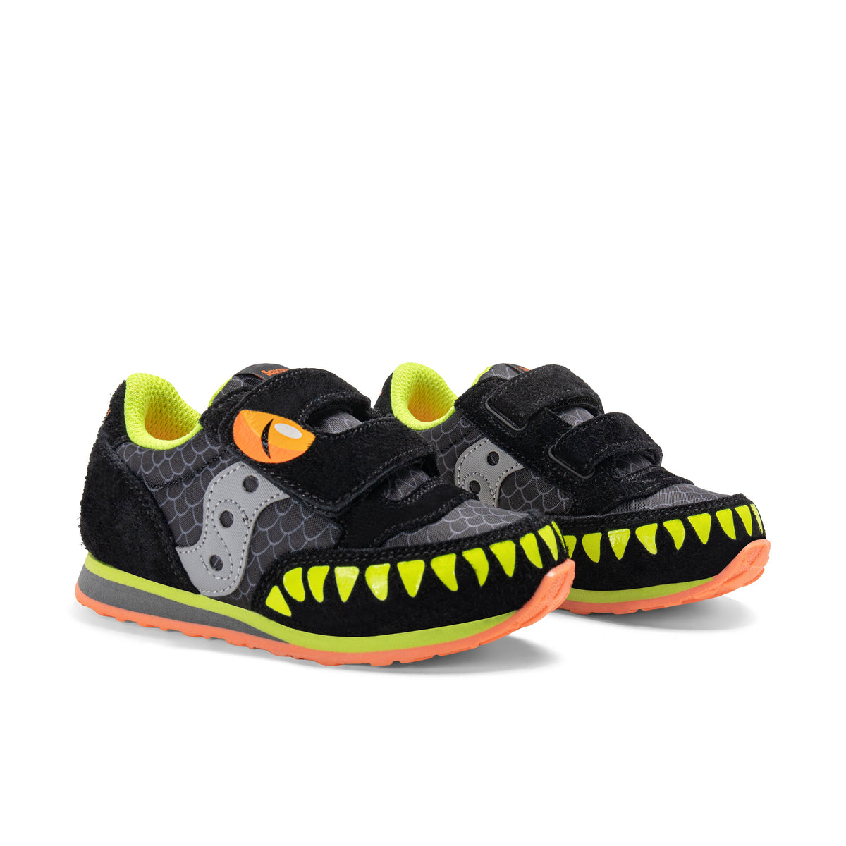 Stride Rite Jazz Hook & Loop Sneaker - Little Kid Black/Lime
