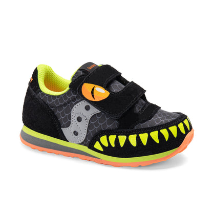 Stride Rite Jazz Hook & Loop Sneaker - Little Kid Black/Lime