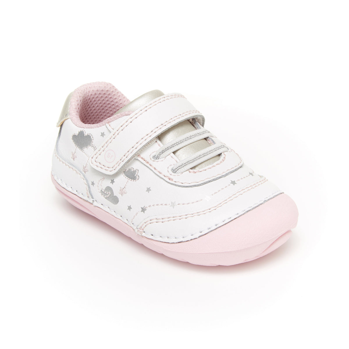 Stride Rite Adalyn Sneaker - Little Kid White/Silver