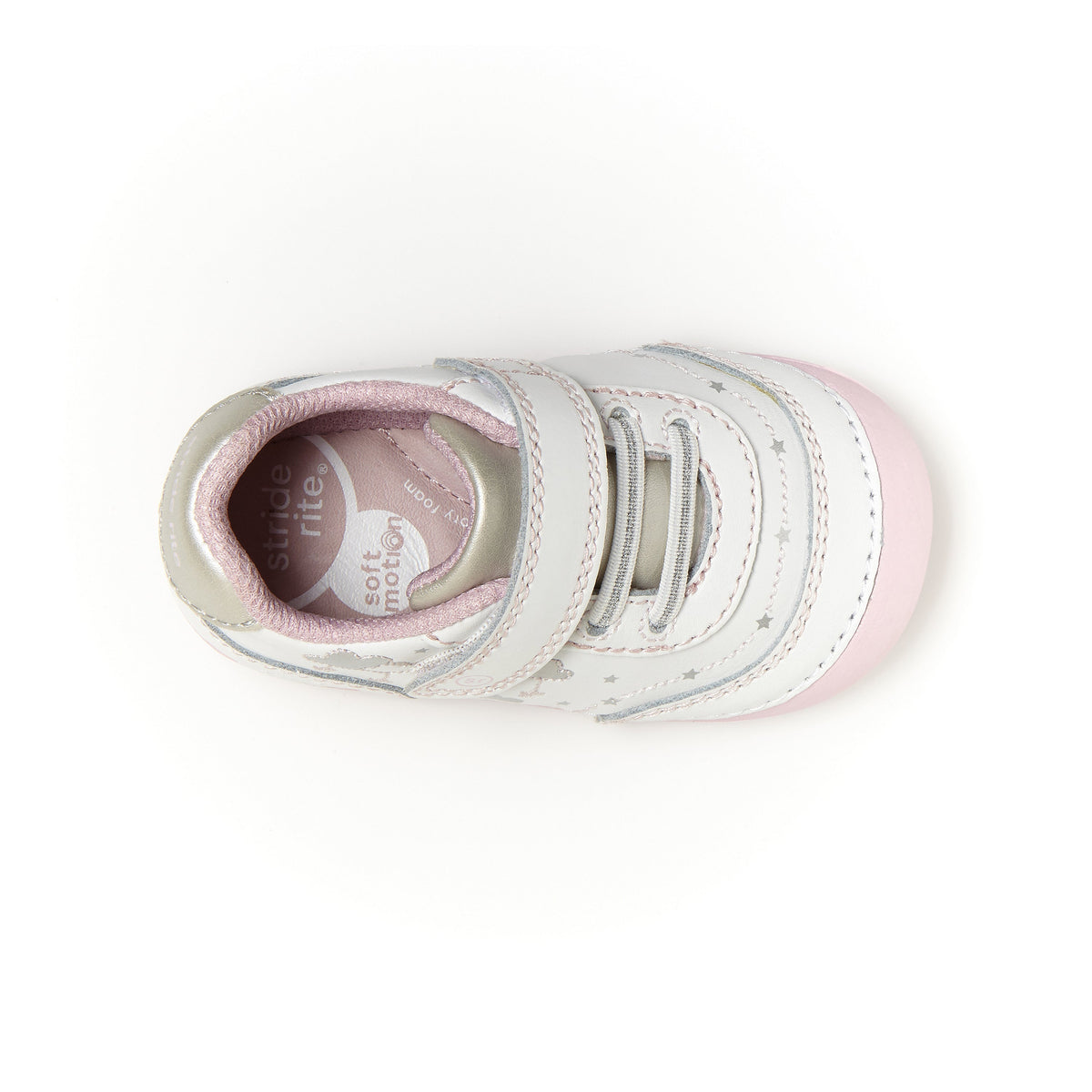 Stride Rite Adalyn Sneaker - Little Kid White/Silver
