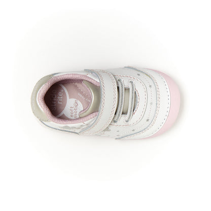 Stride Rite Adalyn Sneaker - Little Kid White/Silver