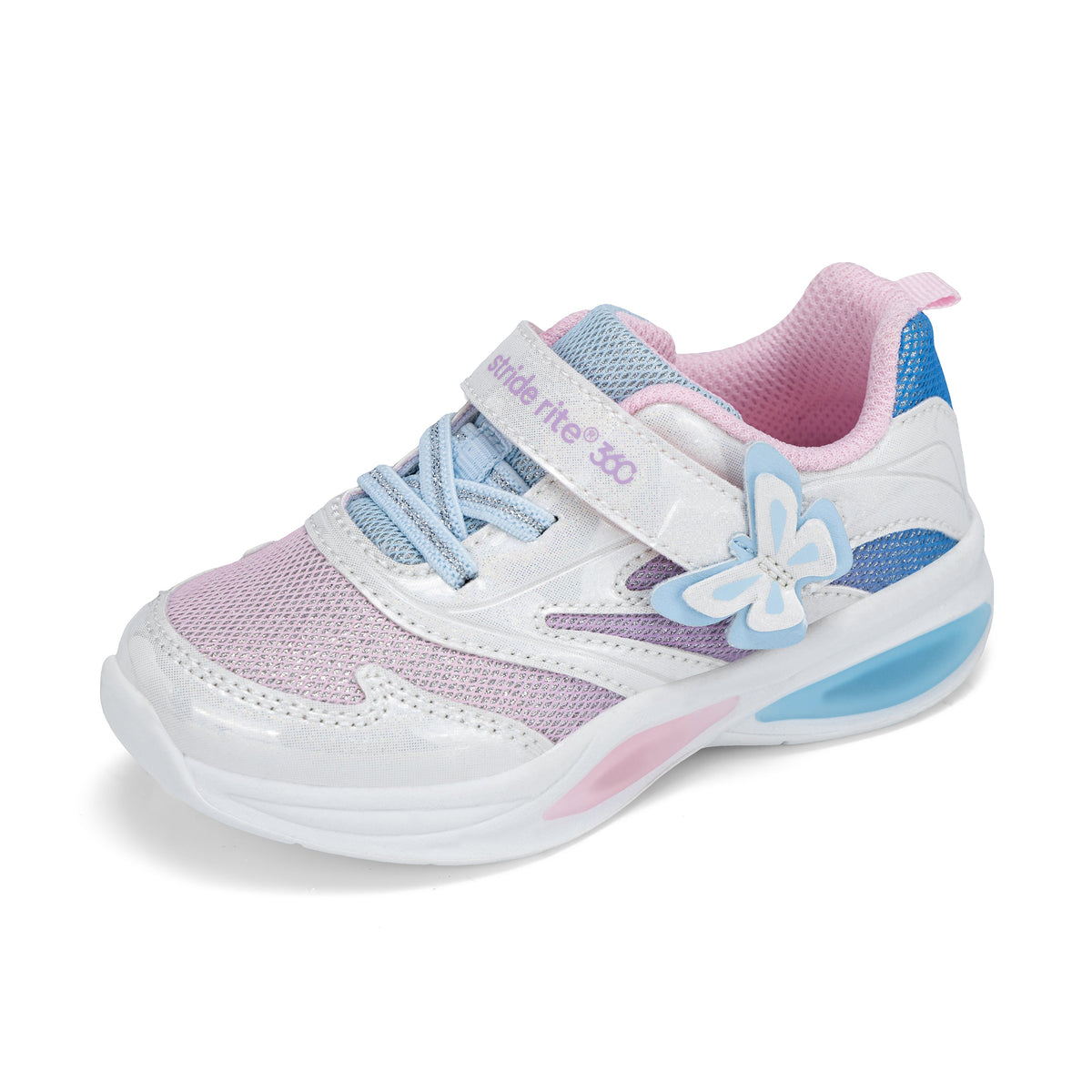 Stride Rite Aurora Lighted Sneaker - Big Kid White Multi