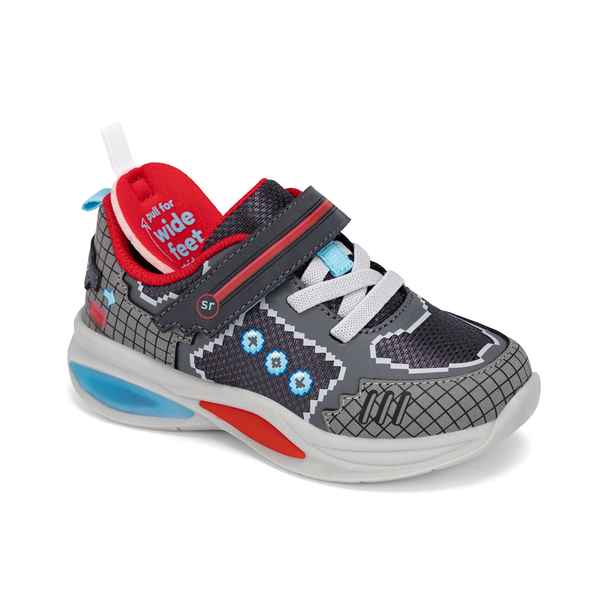 Stride Rite Console Lighted Sneaker - Big Kid Charcoal