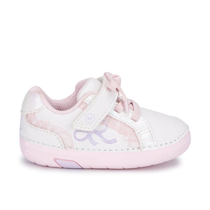 Stride Rite Glimmer Bow Mini Sneaker - Little Kid White/Pink
