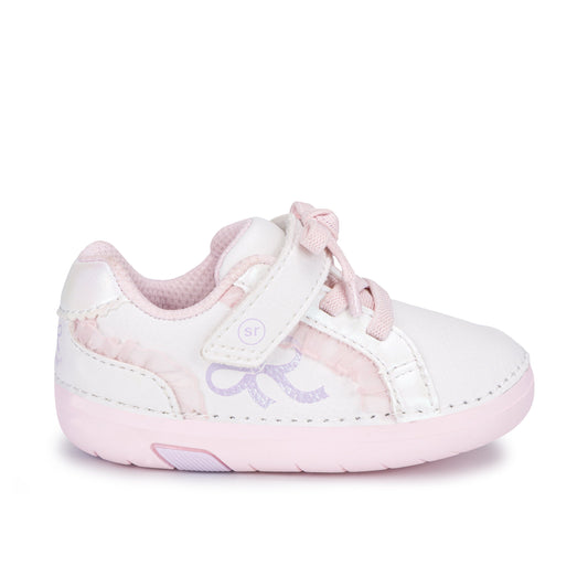 Stride Rite Glimmer Bow Mini Sneaker - Little Kid White/Pink