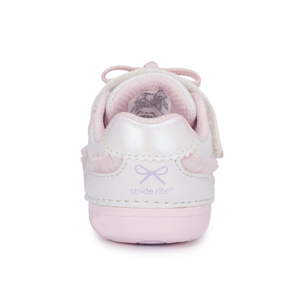 Stride Rite Glimmer Bow Mini Sneaker - Little Kid White/Pink