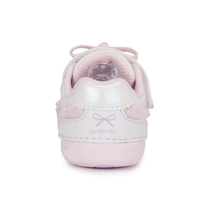 Stride Rite Glimmer Bow Mini Sneaker - Little Kid White/Pink