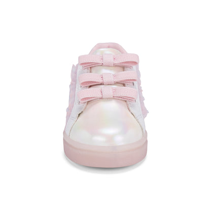Stride Rite Lighted Bow Sneaker - Big Kid White Pink