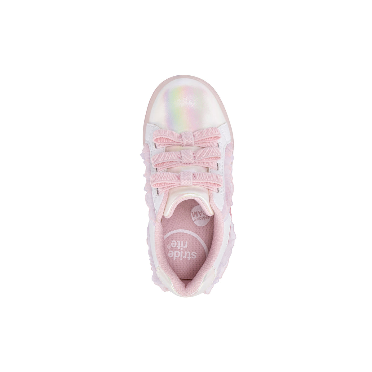 Stride Rite Lighted Bow Sneaker - Big Kid White Pink