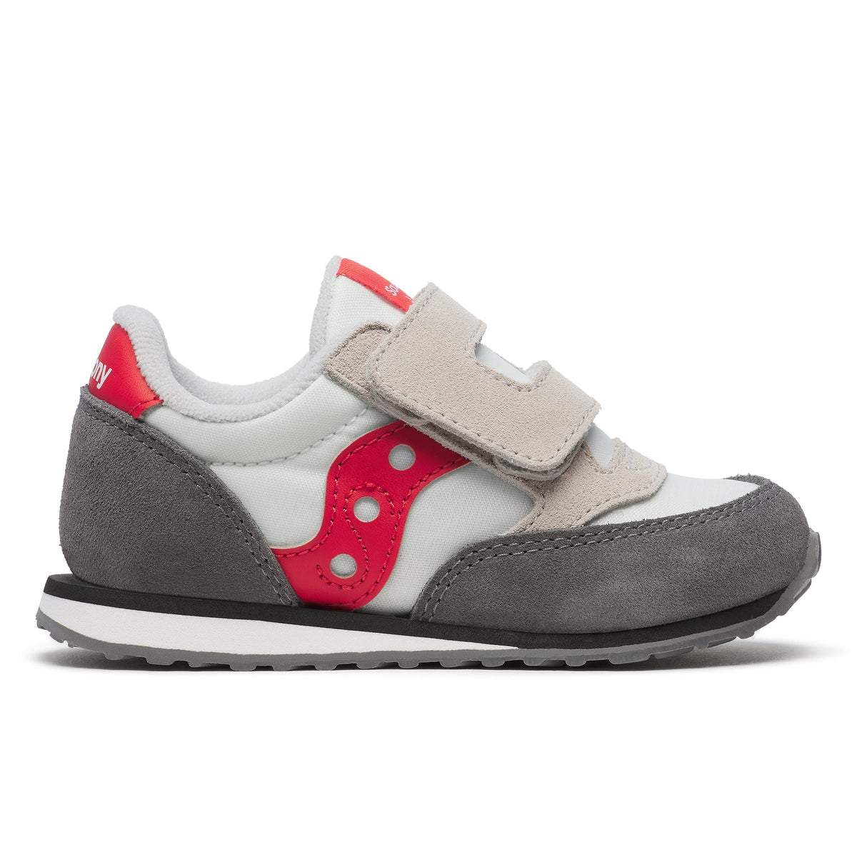 Stride Rite Jazz Hook & Loop Sneaker - Big Kid White/Grey/Red